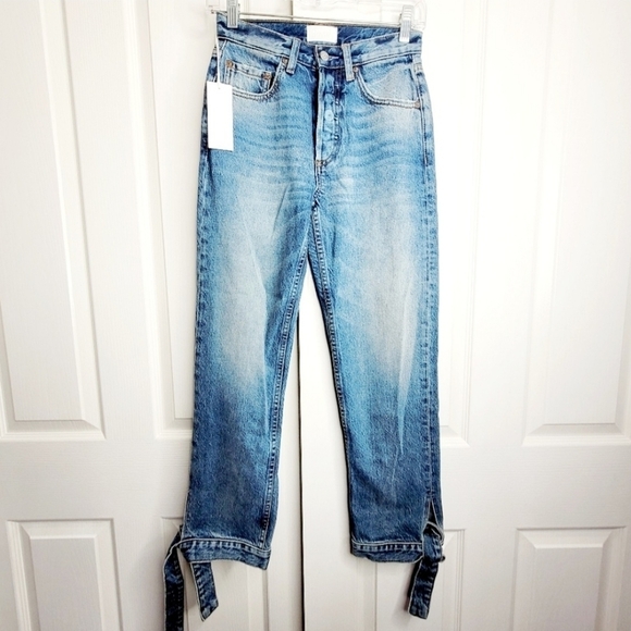 Revolve Boyish High Waist Avery Straight Rigid Denim Jeans NWT Size 24 - Picture 1 of 8